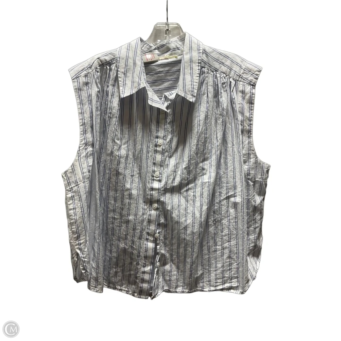 Top Sleeveless By Levis In Blue & Cream, Size: Xl