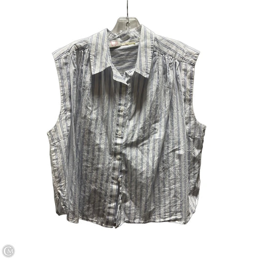 Top Sleeveless By Levis In Blue & Cream, Size: Xl
