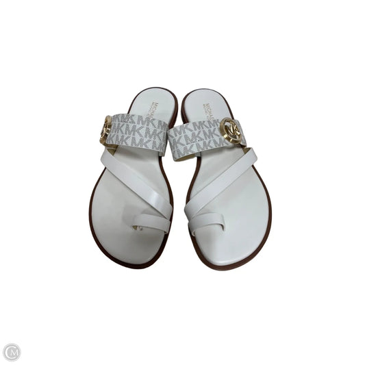 Sandals Flats By Michael By Michael Kors In Cream & Tan, Size: 9