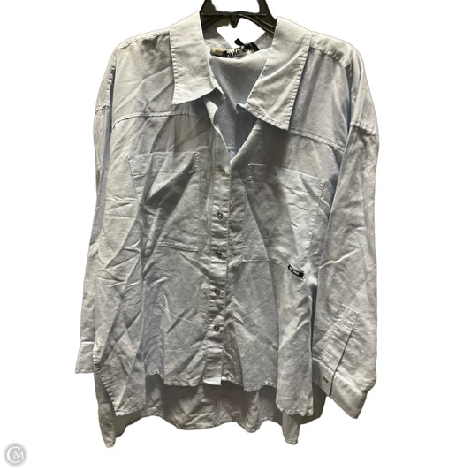 Blouse Long Sleeve By Dkny In Blue, Size: 1x