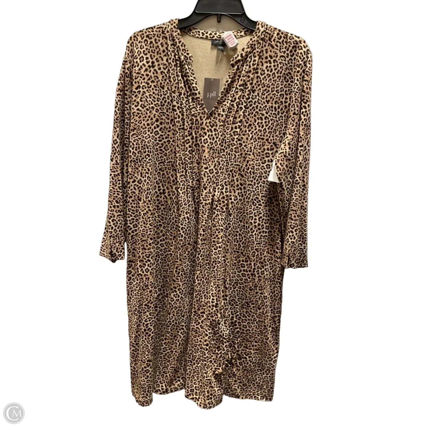 Dress Casual Midi By J. Jill In Leopard Print, Size: L