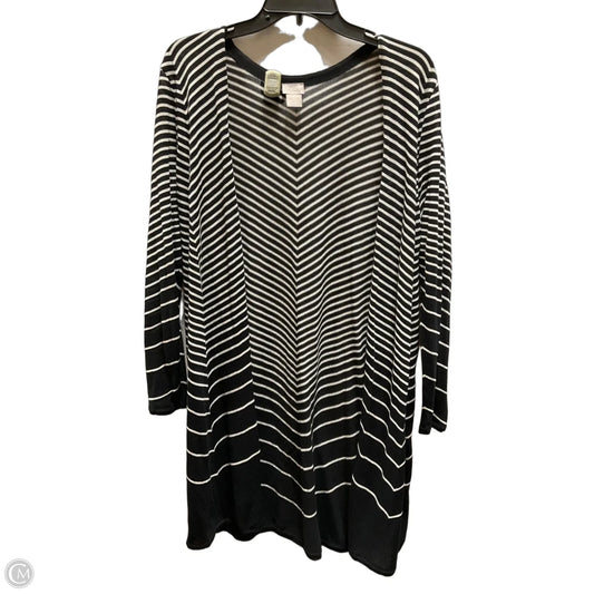 Cardigan By Chicos In Black & Cream, Size: L