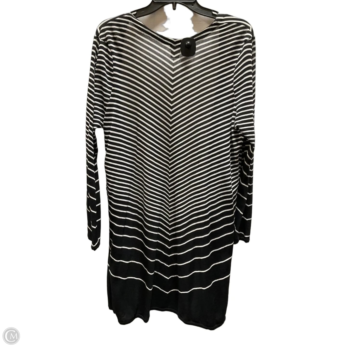 Cardigan By Chicos In Black & Cream, Size: L