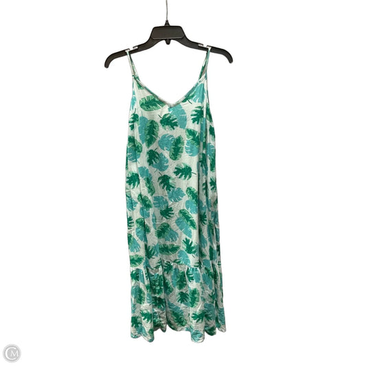 Dress Casual Midi By J. Crew In Green & White, Size: M