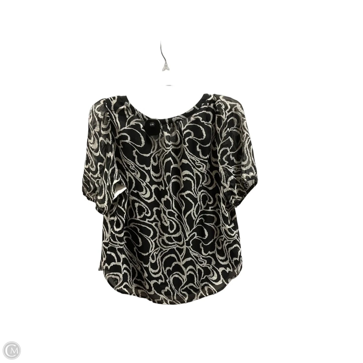 Top Short Sleeve By Loft In Black & Cream, Size: S