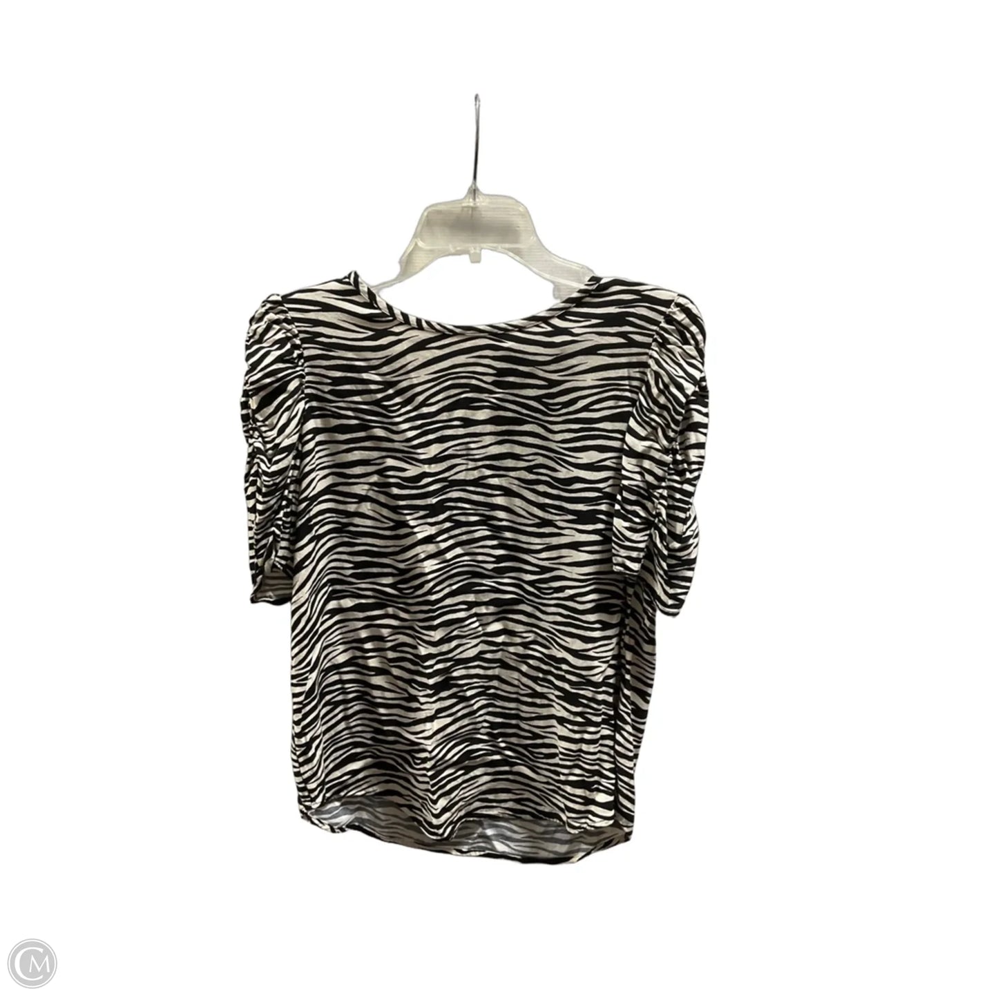 Top Short Sleeve By Loft In Zebra Print, Size: S