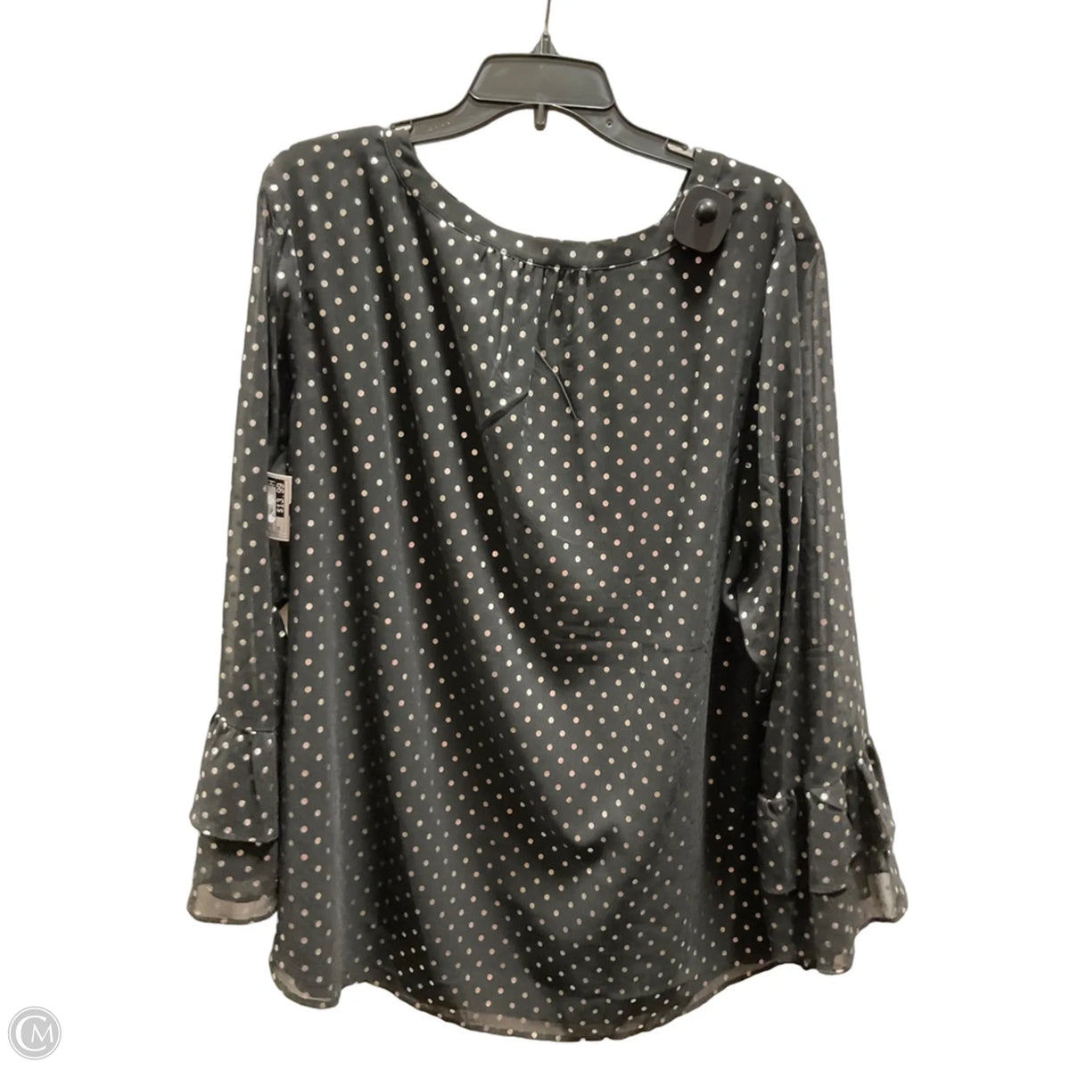 Top Long Sleeve By Talbots In Polkadot Pattern, Size: 2x