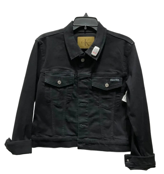 Jacket Denim By Calvin Klein In Black, Size: L