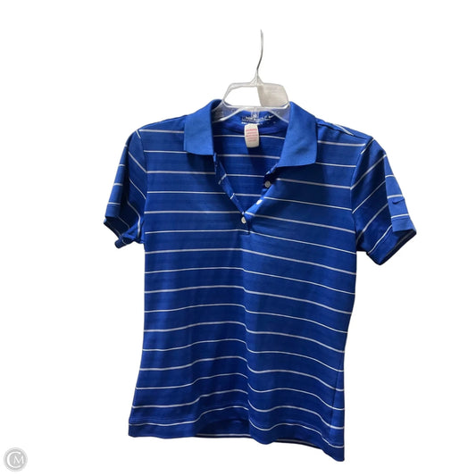 Athletic Top Short Sleeve By Nike In Blue, Size: S