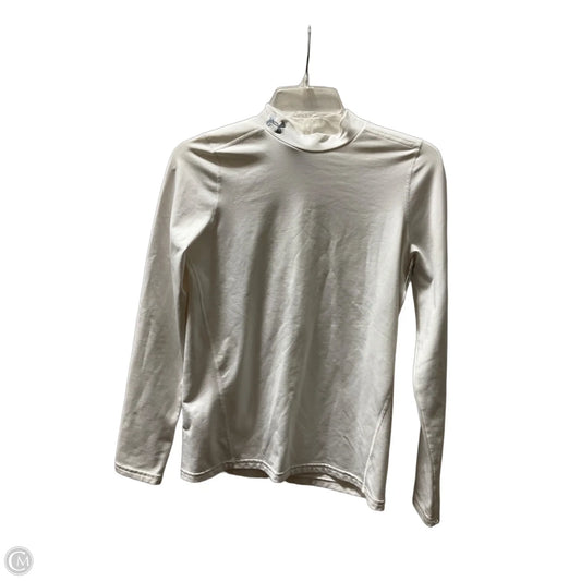 Athletic Top Long Sleeve Collar By Under Armour In White, Size: Xl