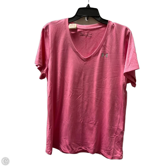 Athletic Top Short Sleeve By Under Armour In Pink, Size: Xl