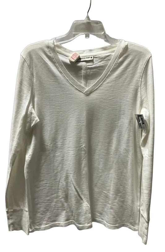 Top Long Sleeve By Cmb In Cream, Size: M