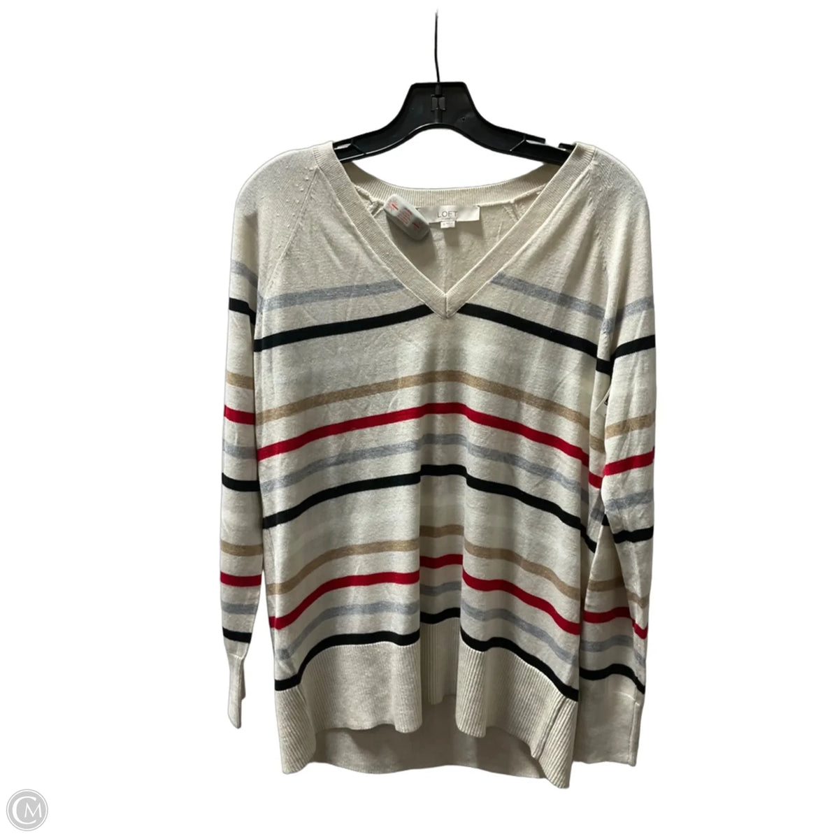 Top Long Sleeve By Loft In Striped Pattern, Size: S
