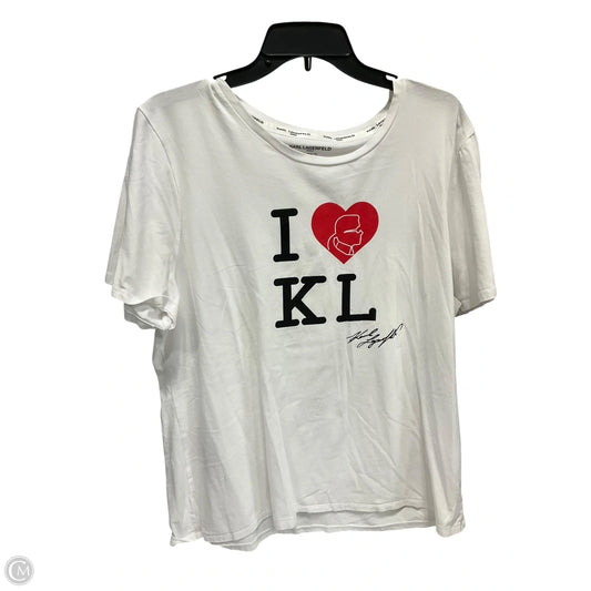 Top Short Sleeve By Karl Lagerfeld In White, Size: Xl