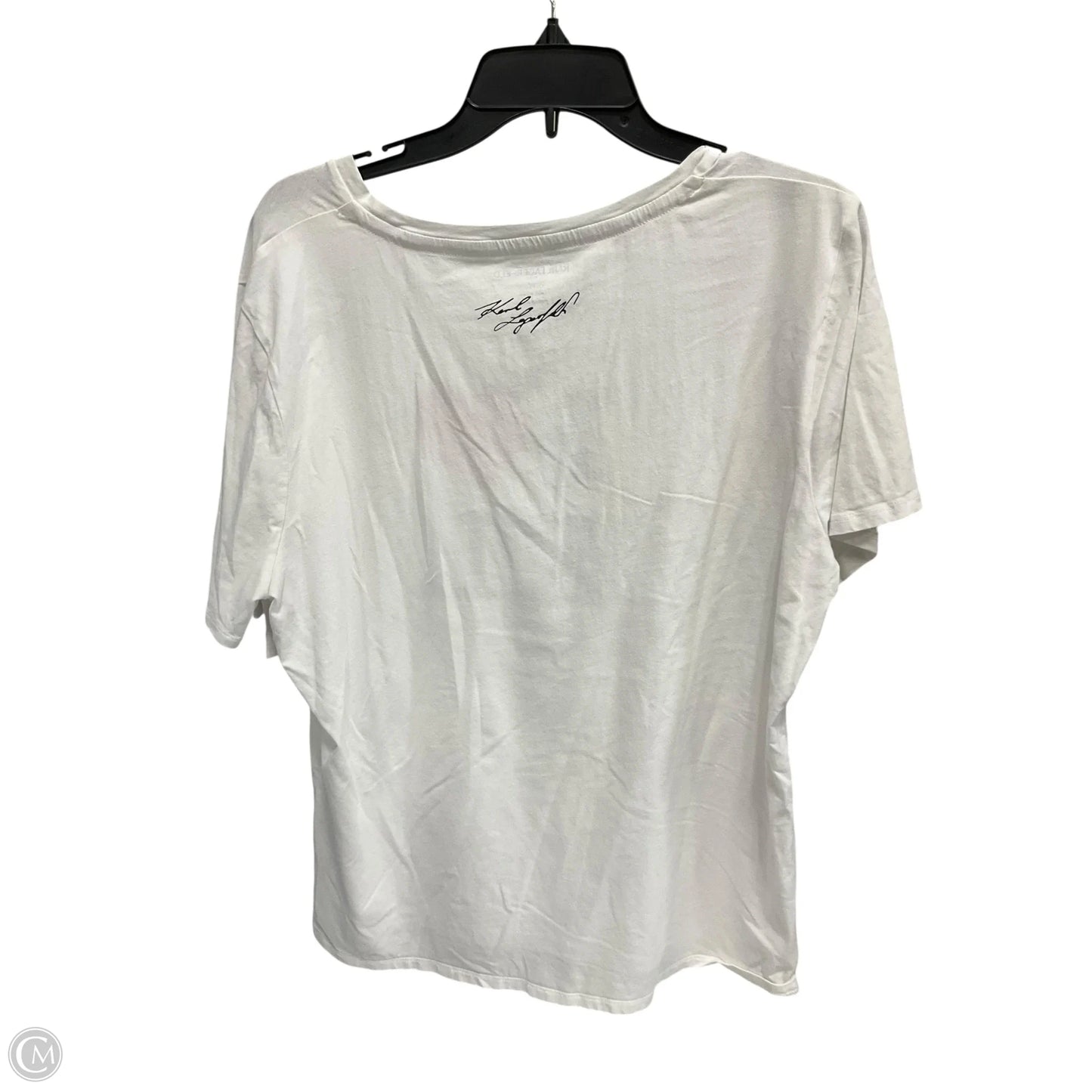 Top Short Sleeve By Karl Lagerfeld In White, Size: Xl