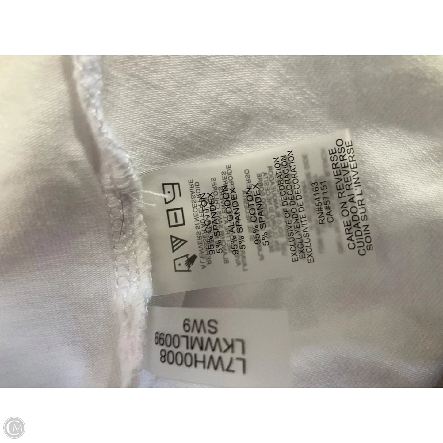 Top Short Sleeve By Karl Lagerfeld In White, Size: Xl