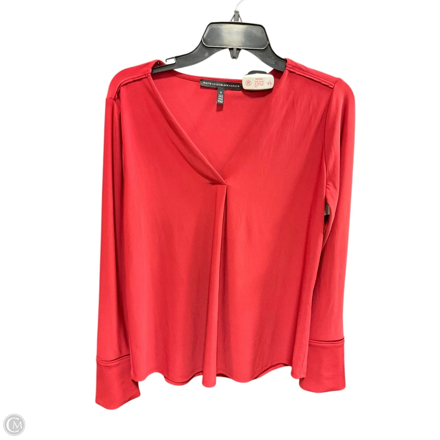 Top Long Sleeve Basic By White House Black Market In Red, Size: S