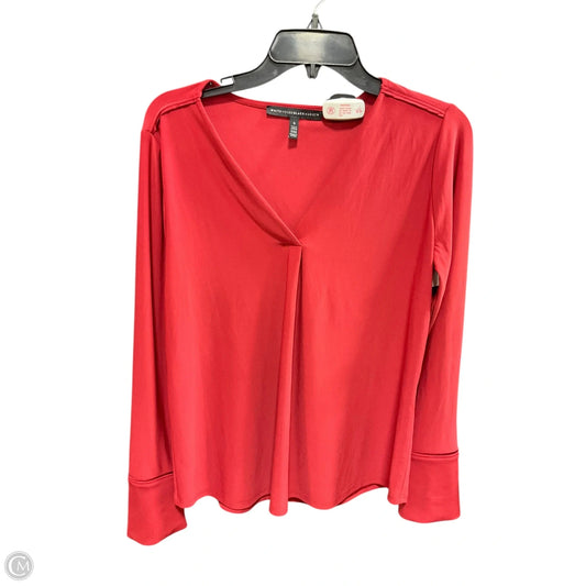 Top Long Sleeve Basic By White House Black Market In Red, Size: S