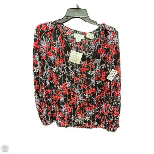 Blouse Long Sleeve By Liz Claiborne In Floral Print, Size: Xs
