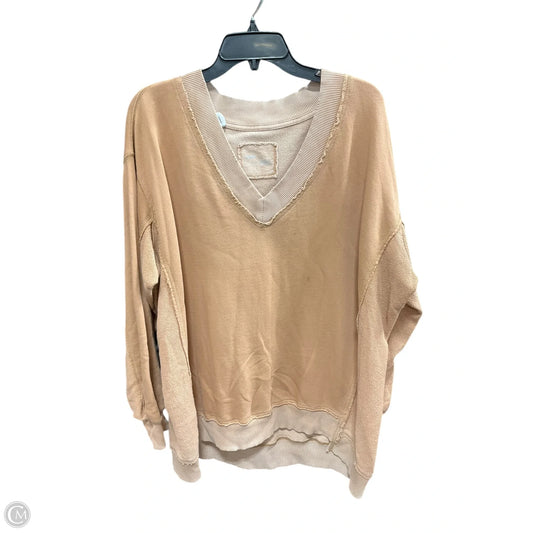 Athletic Sweatshirt Crewneck By Aerie In Tan, Size: Sp