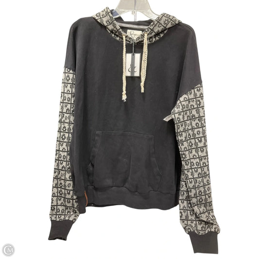 Sweatshirt Hoodie By Cmb In Black & Cream, Size: L