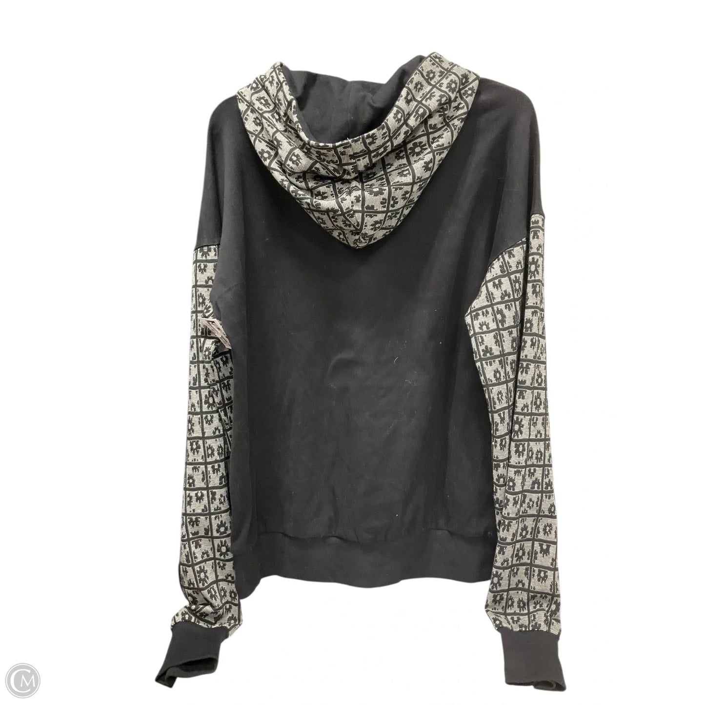 Sweatshirt Hoodie By Cmb In Black & Cream, Size: L