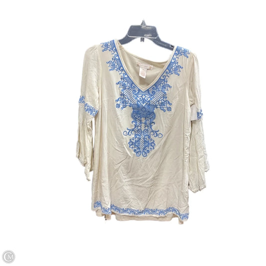 Top Long Sleeve By Flying Tomato In Cream, Size: S