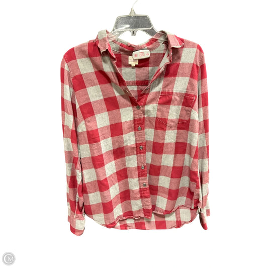 Top Long Sleeve By J. Crew In Plaid Pattern, Size: M