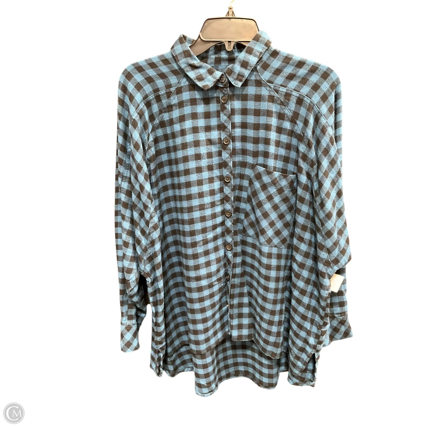 Top Long Sleeve By Urban Outfitters In Plaid Pattern, Size: S