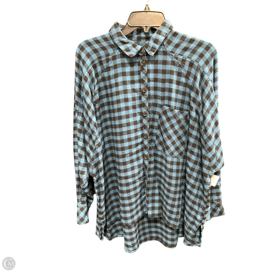Top Long Sleeve By Urban Outfitters In Plaid Pattern, Size: S
