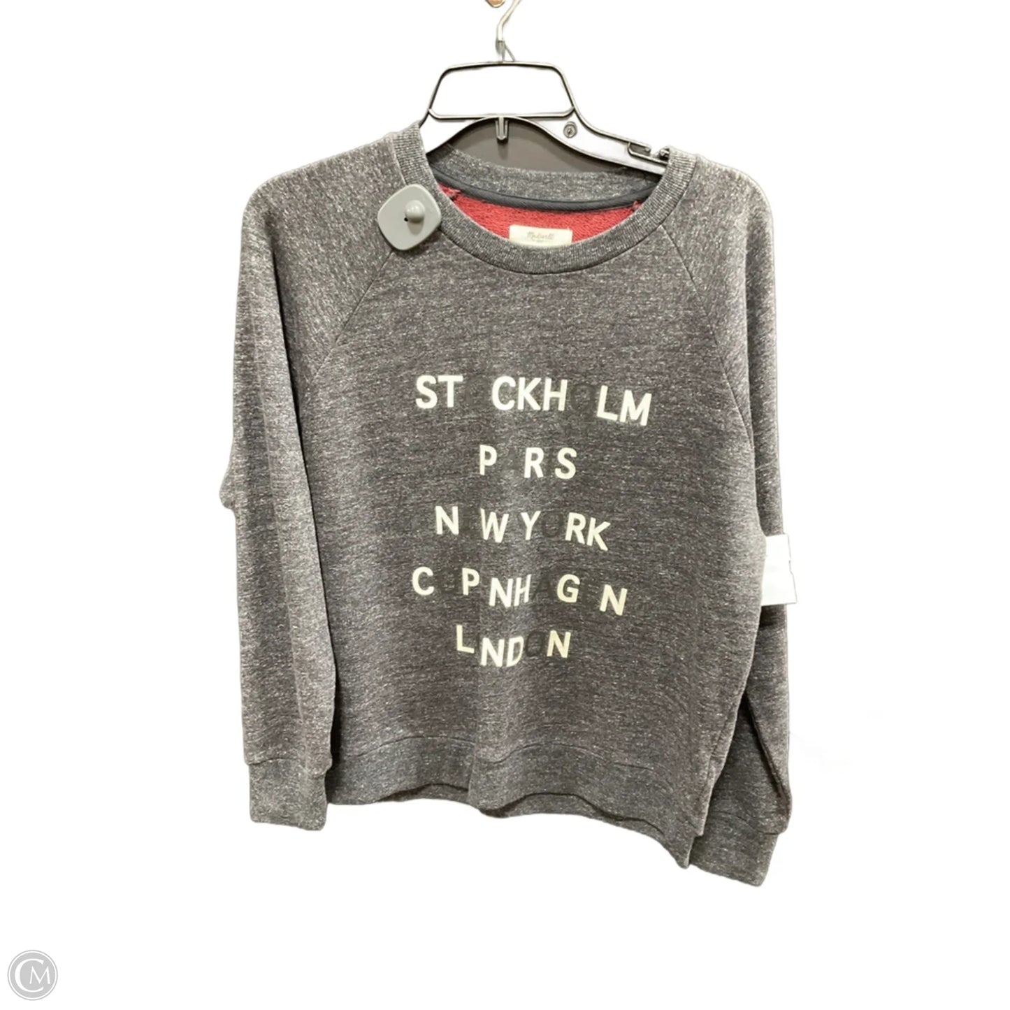 Sweatshirt Crewneck By Madewell In Grey, Size: S
