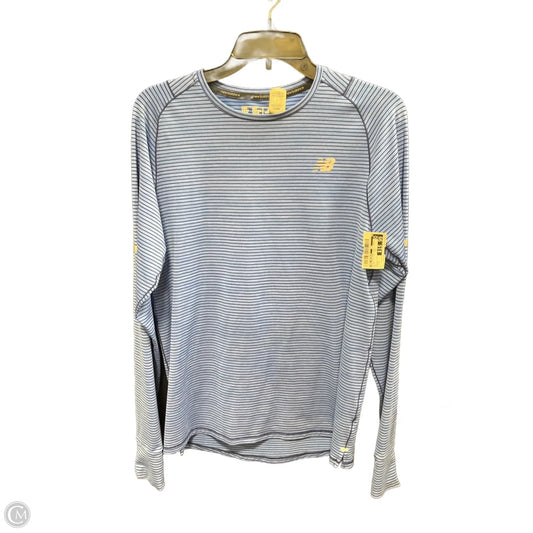 Athletic Top Long Sleeve Crewneck By New Balance In Blue, Size: M