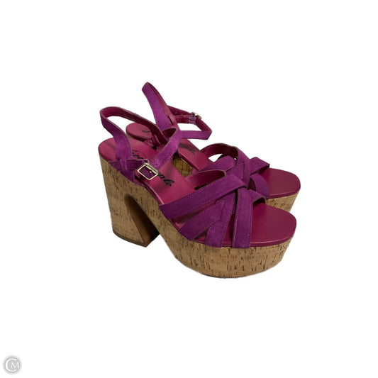 Sandals Heels Block By Free People In Purple, Size: 7.5