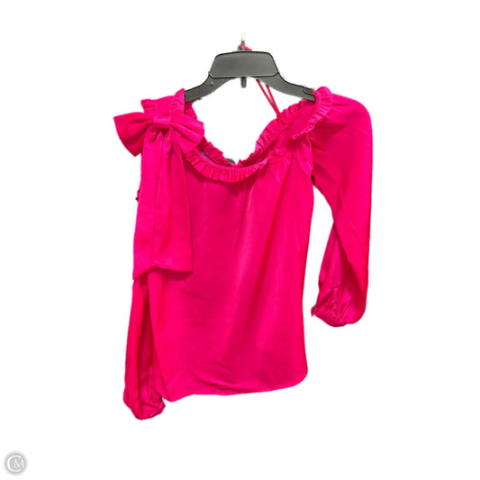 Blouse Long Sleeve By Cece In Pink, Size: Xs