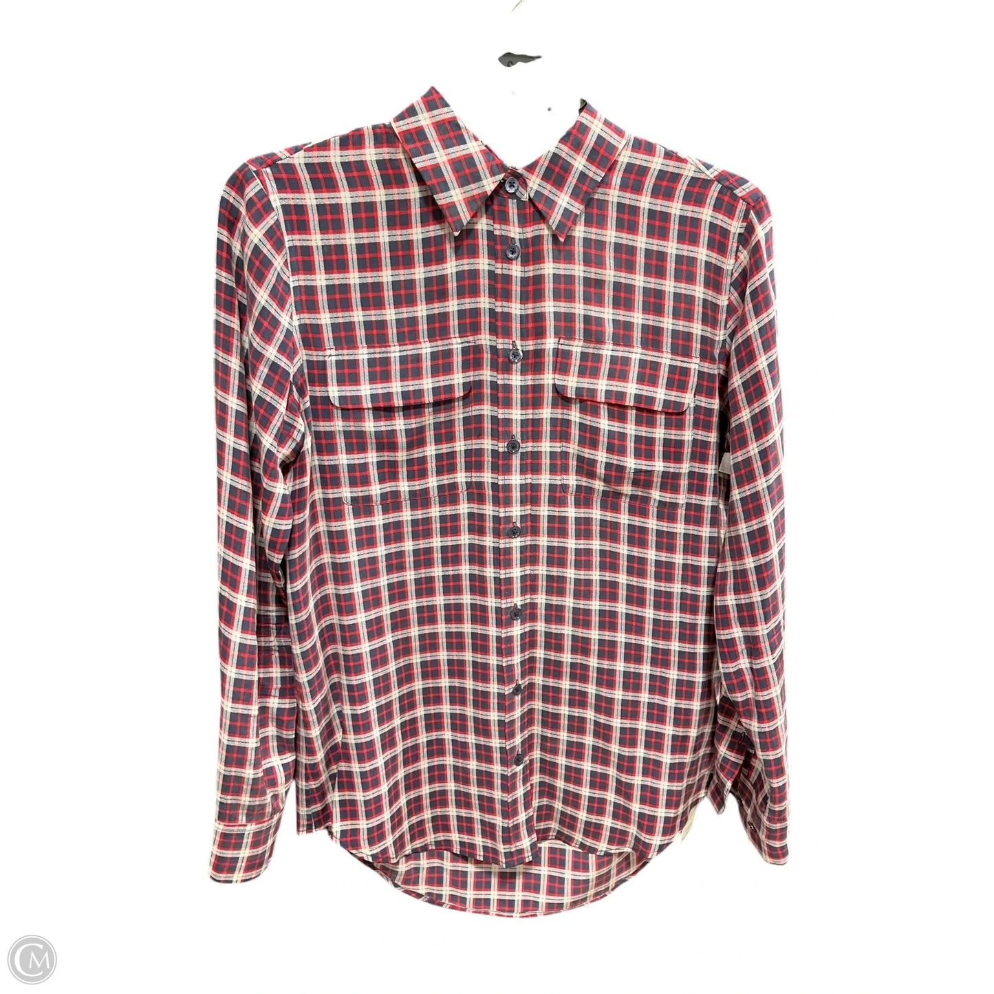 Blouse Long Sleeve By Equipment In Multi-colored, Size: Sp