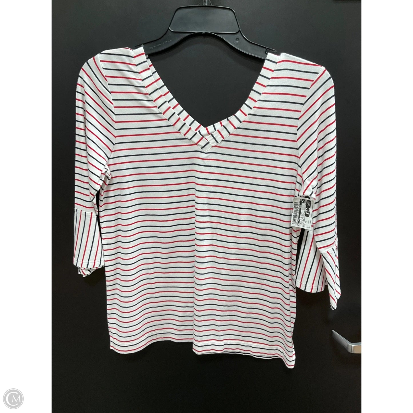 Top 3/4 Sleeve By J. Jill In Striped Pattern, Size: Xs