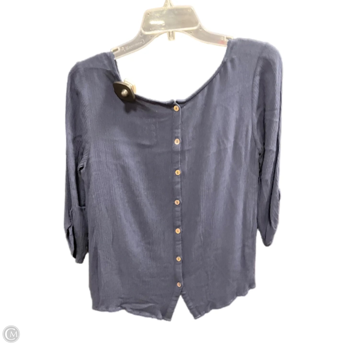 Top 3/4 Sleeve By Skies Are Blue In Blue, Size: S