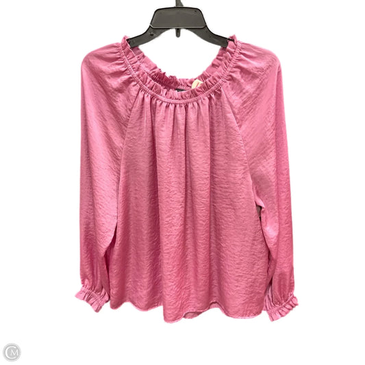 Top Long Sleeve By Ann Taylor In Pink, Size: L