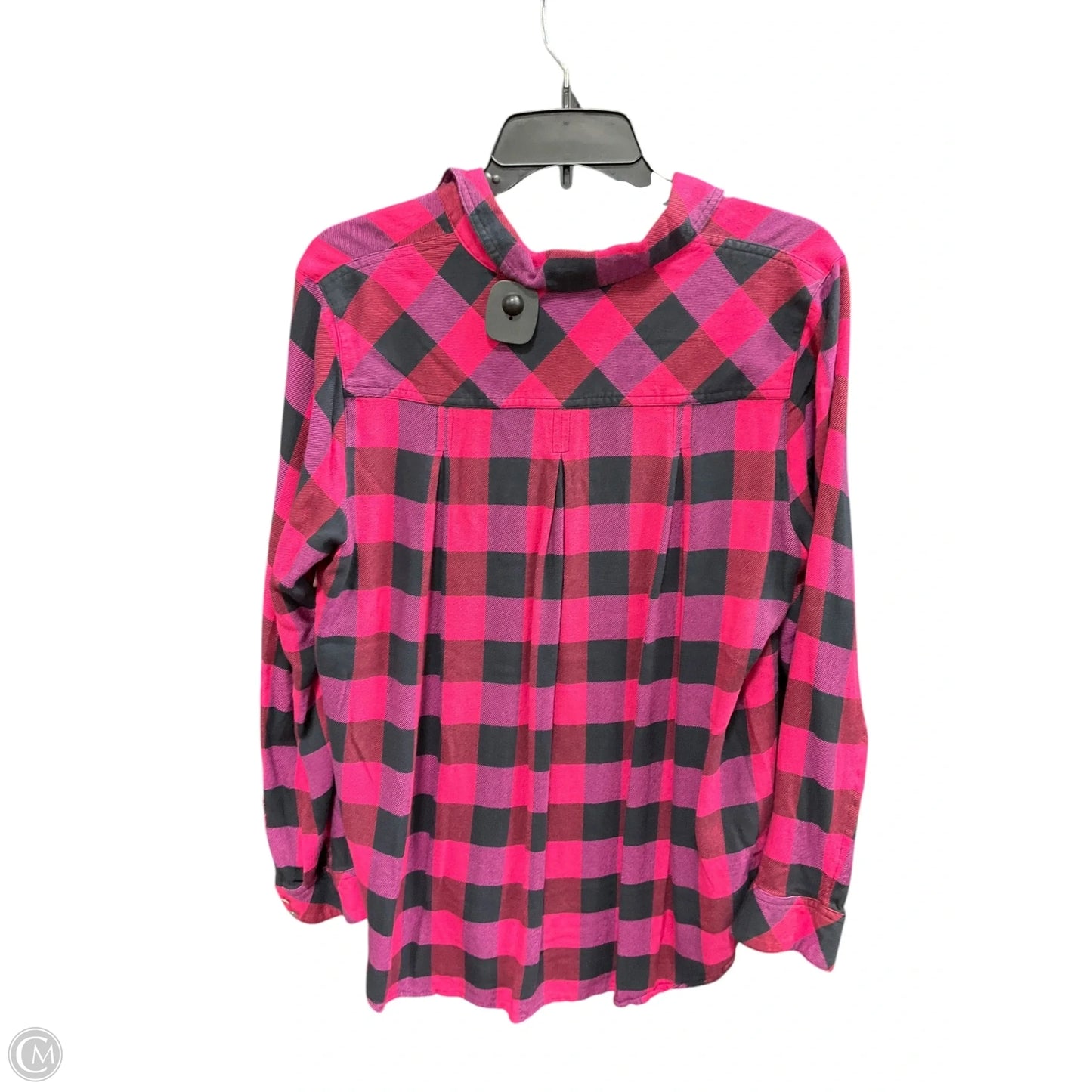 Top Long Sleeve By J. Jill In Plaid Pattern, Size: M