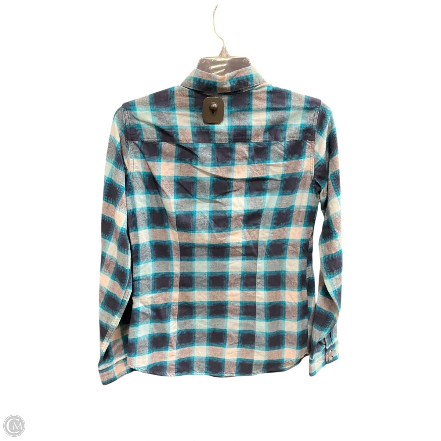 Top Long Sleeve By Eddie Bauer In Plaid Pattern, Size: Xs