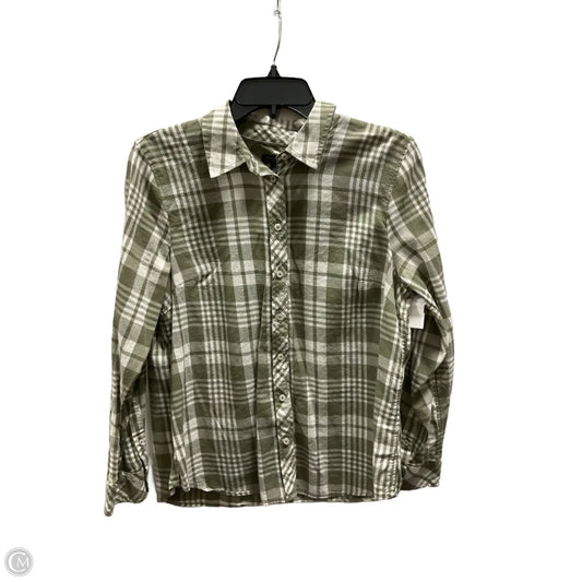 Top Long Sleeve By Talbots In Plaid Pattern, Size: Lp