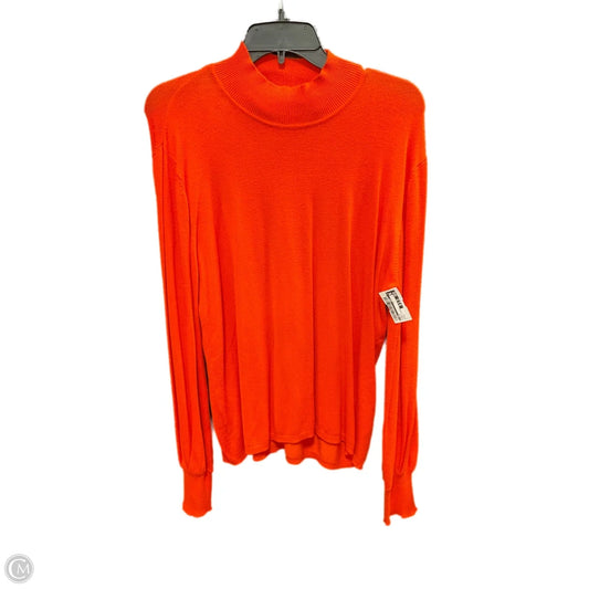Top Long Sleeve By Cmb In Orange, Size: L