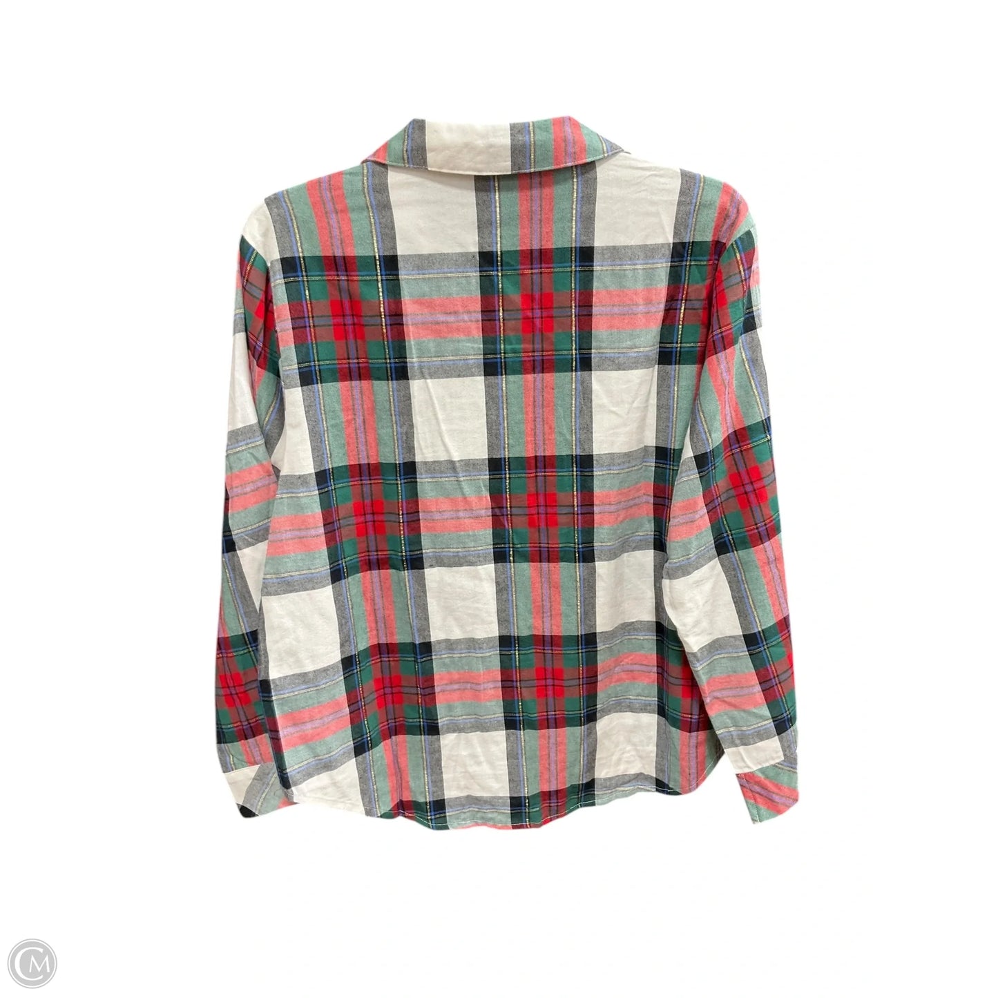 Top Long Sleeve By Victorias Secret In Plaid Pattern, Size: M