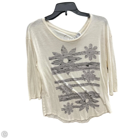 Top 3/4 Sleeve By Lucky Brand In Cream, Size: S