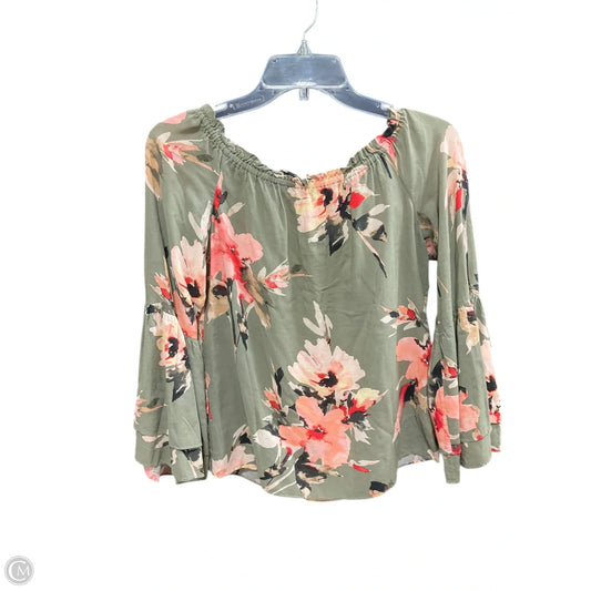 Top Long Sleeve By White House Black Market In Floral Print, Size: Xs