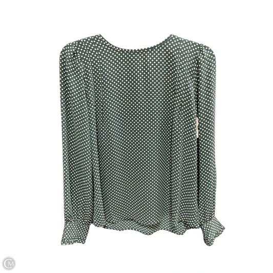 Blouse Long Sleeve By Loft In Polkadot Pattern, Size: Xs