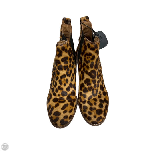 Boots Ankle Heels By Madewell In Animal Print, Size: 6.5