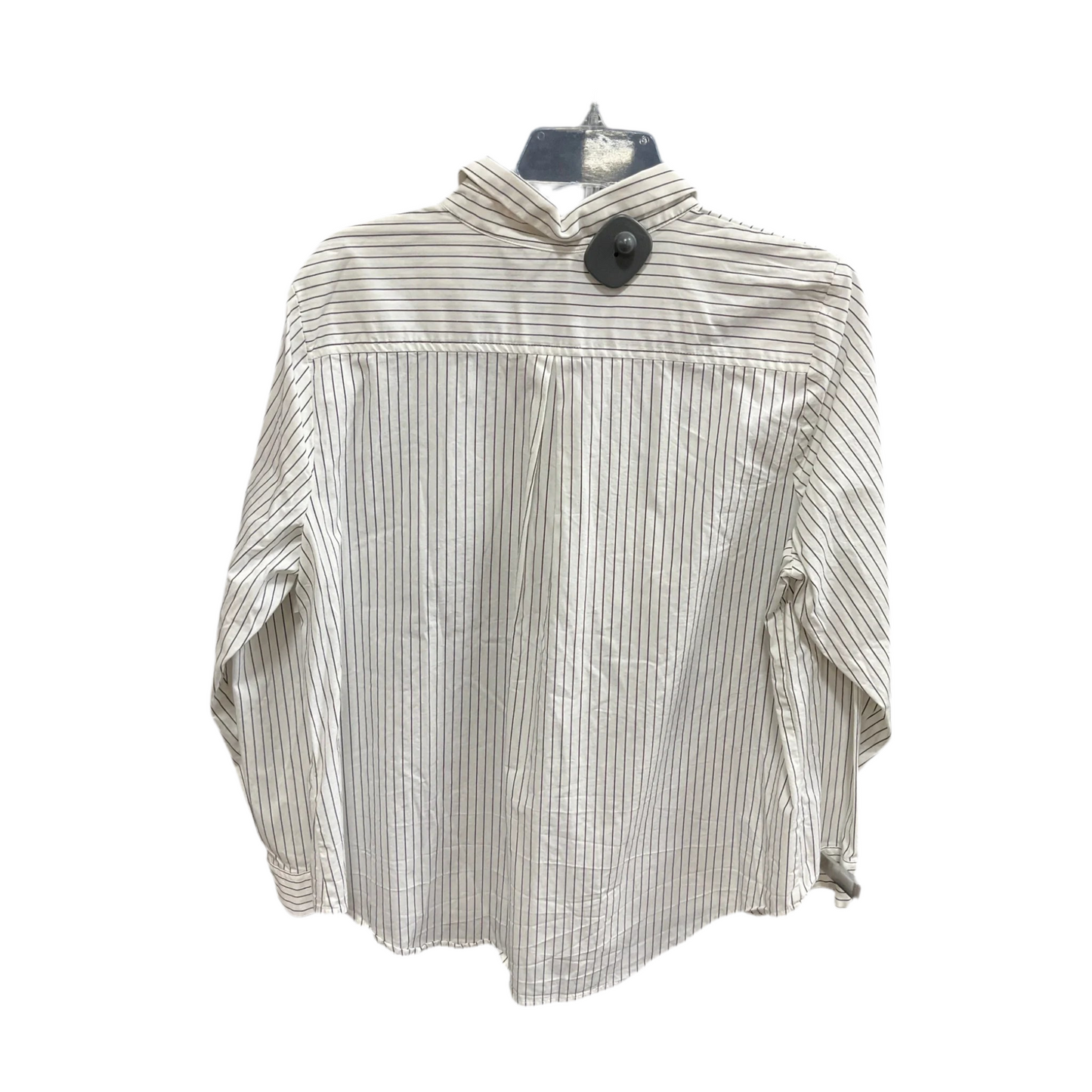 Blouse Long Sleeve By Nine West In Striped Pattern, Size: Xxl
