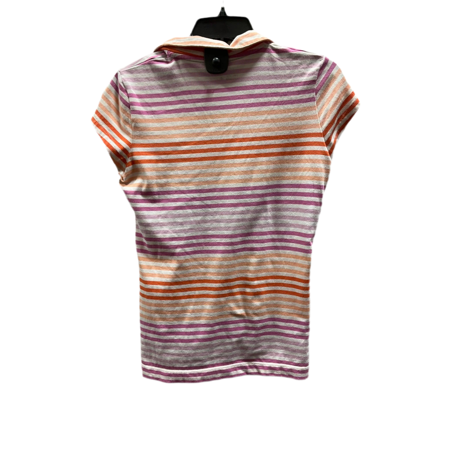 Athletic Top Short Sleeve By Nike In Striped Pattern, Size: S