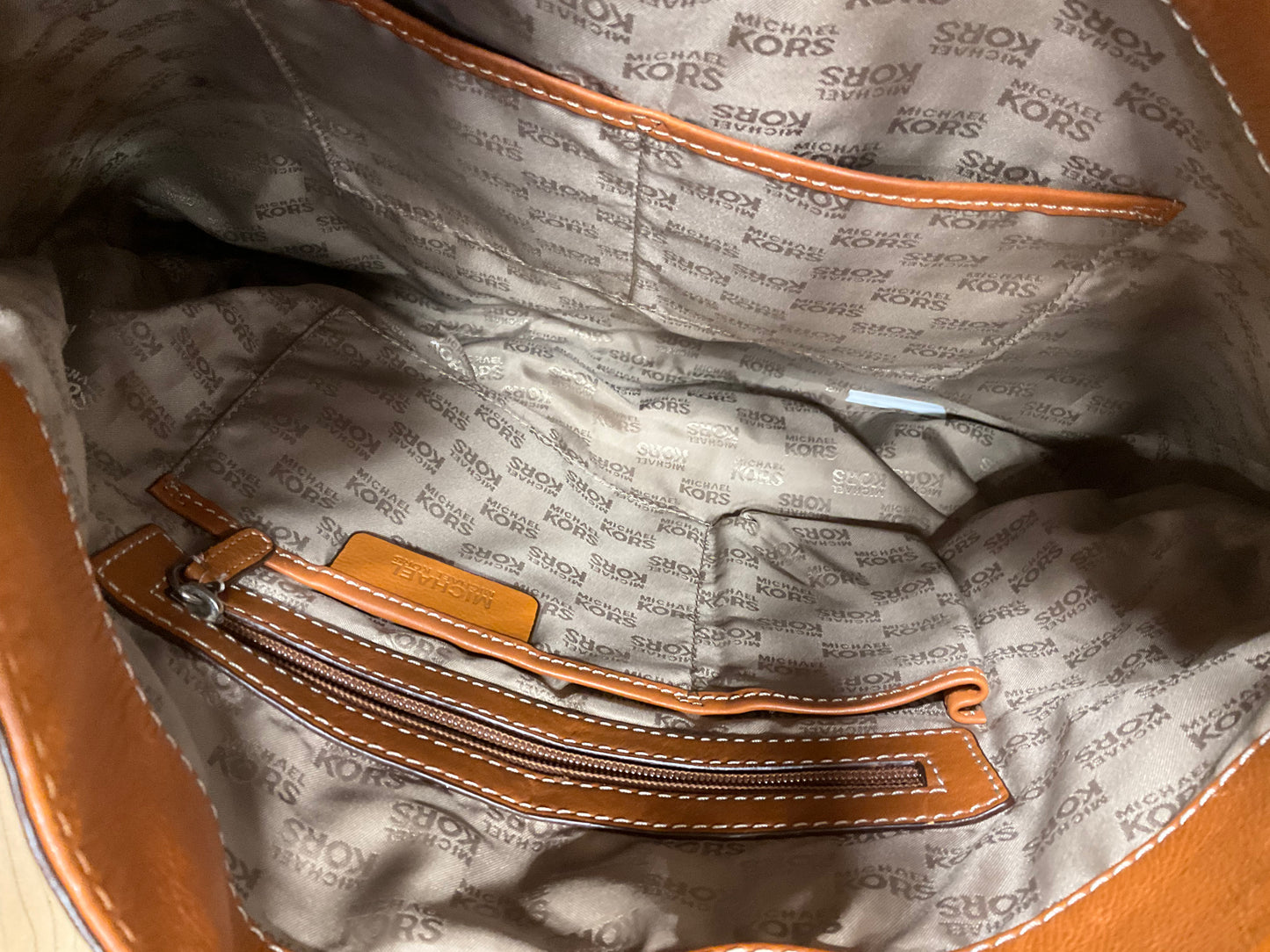 Handbag Leather By Michael By Michael Kors, Size: Large